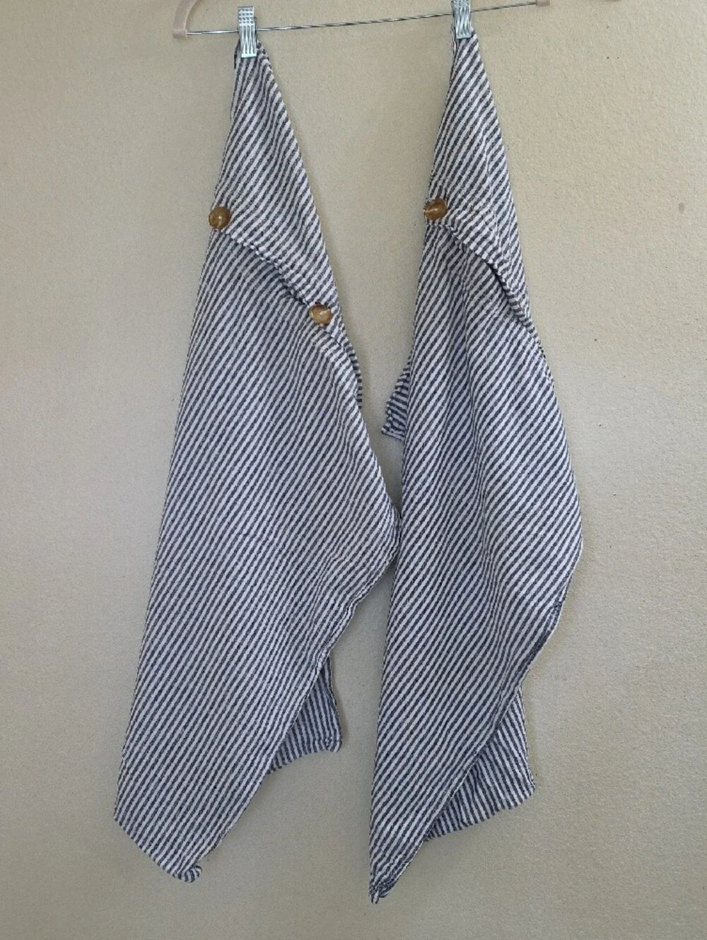 Pottery Barn Wheaton Striped Chambray Standard Size Pillowcases (2)